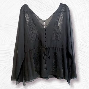 BCBG Black Silk Top